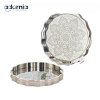 Stainless steel round tray with ripple edge for luxury serving