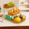 3 Layer Golden Fruit Basket – Iron Storage Rack