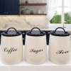 Elegant Ceramic Canister Set – Coffee, Sugar & Tea Storage Jars
