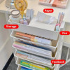 1pc Movable Bookshelf with Wheels Plastic Multilayer Capacity Desk Organizer Table Side Storage Basket Cart for School Classroom Home (6 Layer)