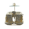 Soup Set With Gold Stand (White)
