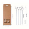 Glass Straw Set for Home or Office – 5 Reusable Pieces with Brush