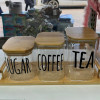 Glass Canister Set With Wooden Lid