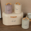 Set of 4 storage boxes for sugar, coffee, tea, for kitchen counter