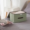 Fabric Cube Storage Box, Imitation Linen Storage Bin with Lid, Quilt Clothes Storage Bag, Non-woven Storage Basket, Multipurpose Practical Sundries Box, Large Capacity Household Storage Organizer