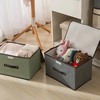 Fabric Cube Storage Box, Imitation Linen Storage Bin with Lid, Quilt Clothes Storage Bag, Non-woven Storage Basket, Multipurpose Practical Sundries Box, Large Capacity Household Storage Organizer