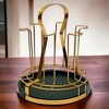 Luxury Metal Glass Rack, Water Mug Draining Drying Organizer, Metal Cup Drying Rack Shelf,, Useful Home Kitchen Supply, Cup Holder with 6 Fixators, Household Cup Bracket