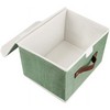 Fabric Cube Storage Box, Imitation Linen Storage Bin with Lid, Quilt Clothes Storage Bag, Non-woven Storage Basket, Multipurpose Practical Sundries Box, Large Capacity Household Storage Organizer