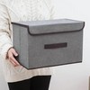 Fabric Cube Storage Box, Imitation Linen Storage Bin with Lid, Quilt Clothes Storage Bag, Non-woven Storage Basket, Multipurpose Practical Sundries Box, Large Capacity Household Storage Organizer