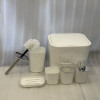 6-Piece White Bathroom Accessories Set – Elegant Design for Home