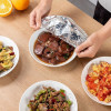 PACK OF 30 FOOD GRADE ALUMINUM FOIL COVERS – REUSABLE FOOD INSULATION & STORAGE LIDS FOR COOKING AND KITCHEN USE
