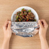 PACK OF 30 FOOD GRADE ALUMINUM FOIL COVERS – REUSABLE FOOD INSULATION & STORAGE LIDS FOR COOKING AND KITCHEN USE