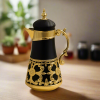 Elegant Brown Thermal Carafe – Coffee and Tea Flask with Gold Bird Handle