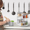 2 Tier Adjustable Rotating Spice Rack Organizer