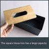 Modern Tissue Box Holder With Bamboo Lid